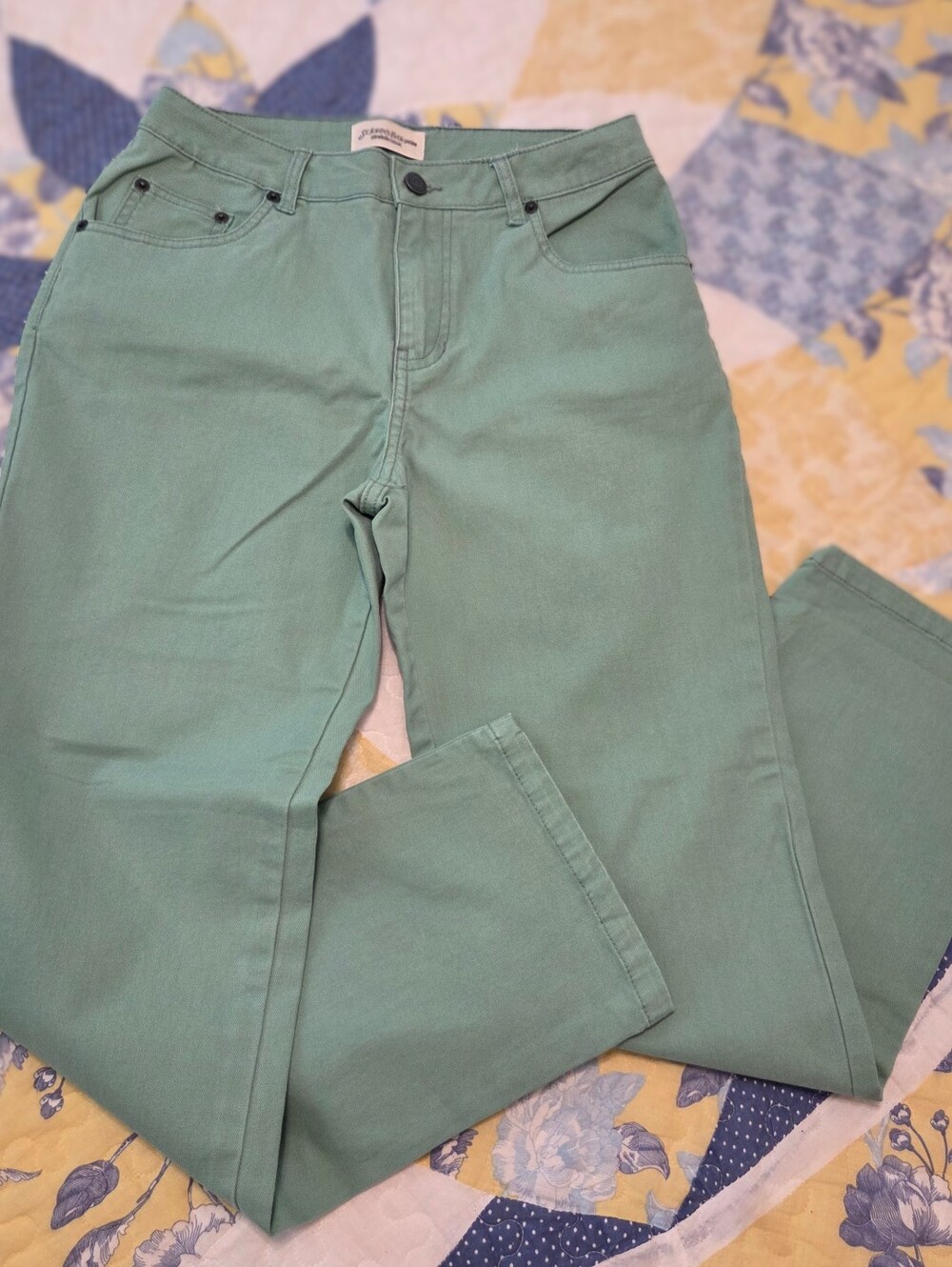 New St. John's Bay Mint Green Petite Stretch Classic Pants 8P